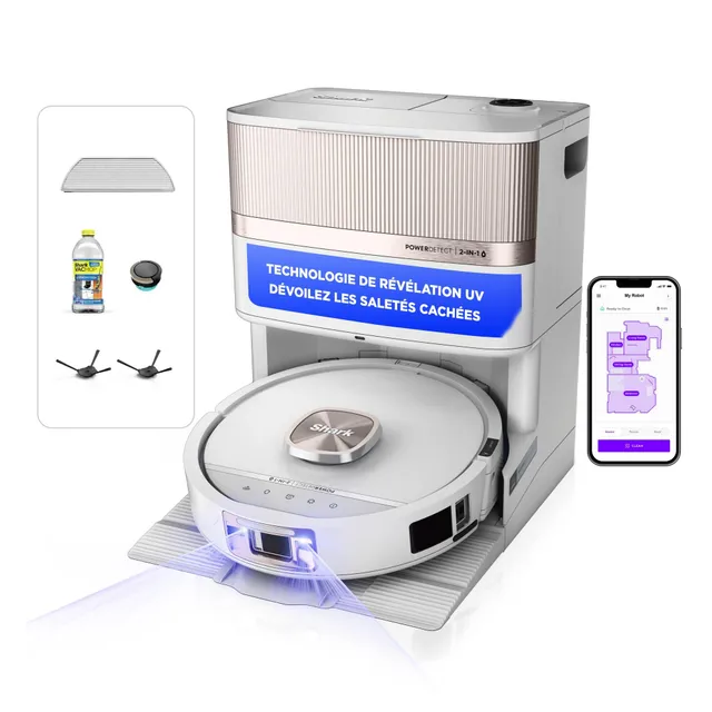 shark-powerdetect-uv-reveal-robot-aspirateur-laveur-blanc-essentiel image 1