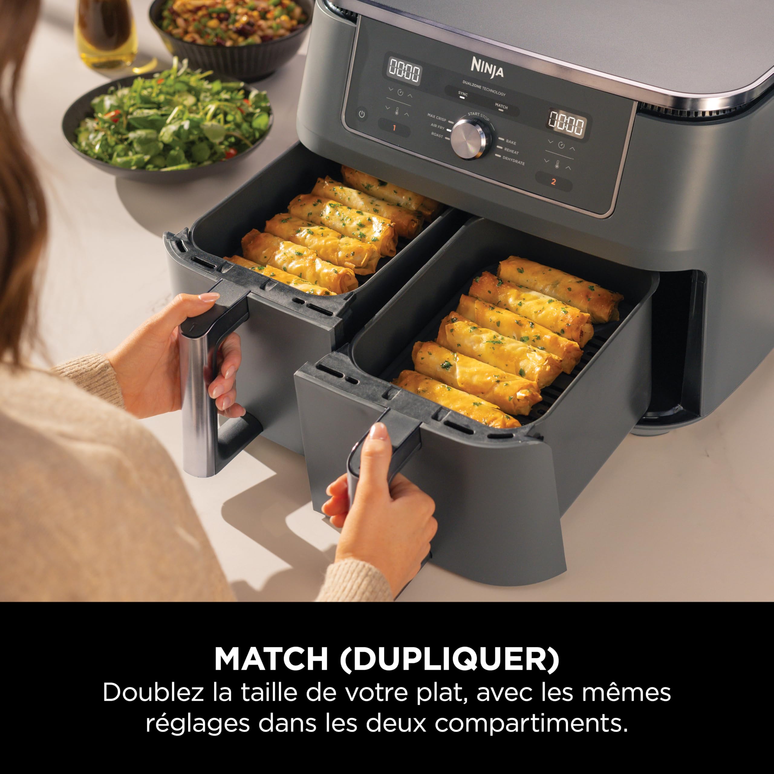 ninja-dual-zone-max-friteuse-sans-huile-gris-m-tal-9-5l image 4