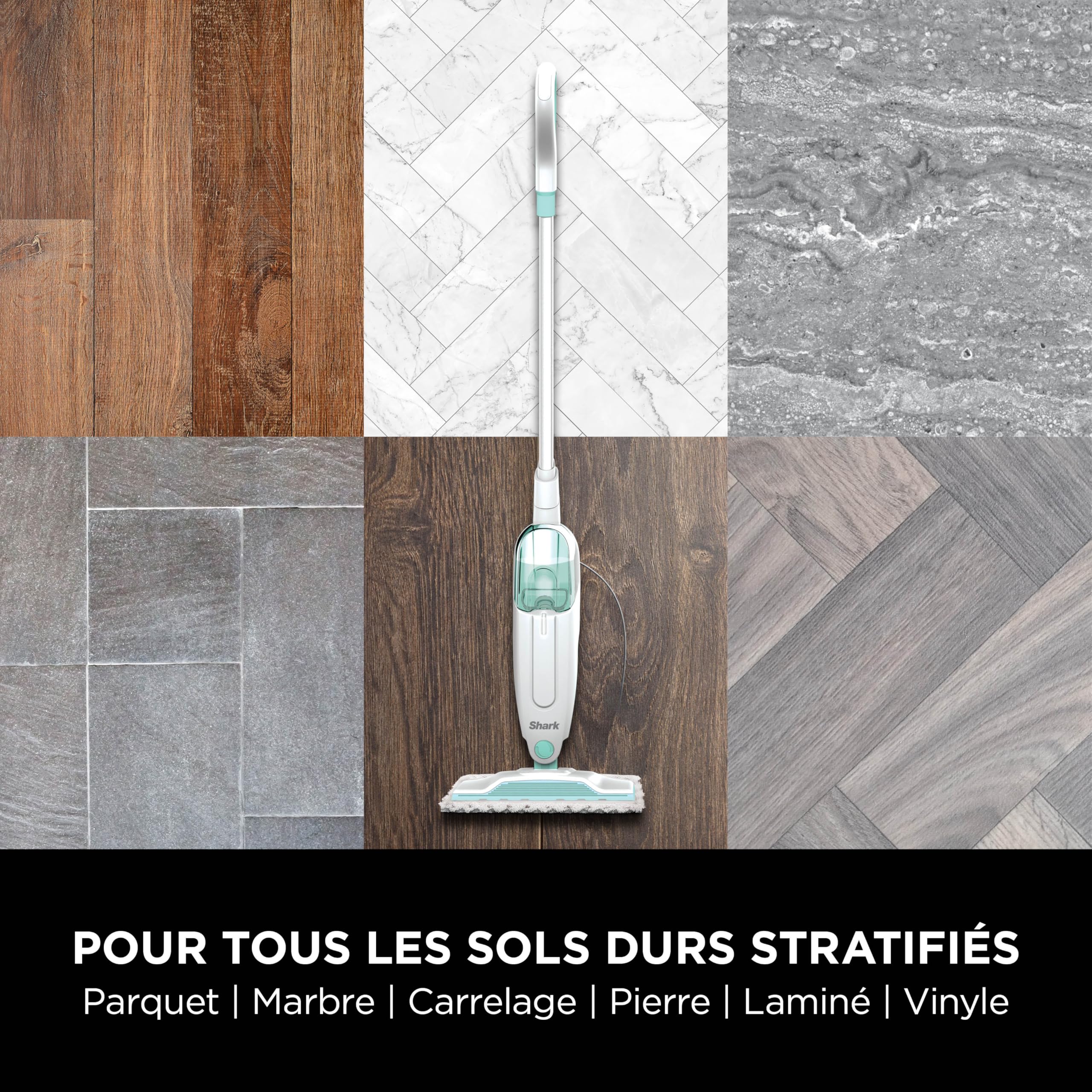 shark-balais-vapeur-steam-mop-sols-durs-blanc-vert image 7