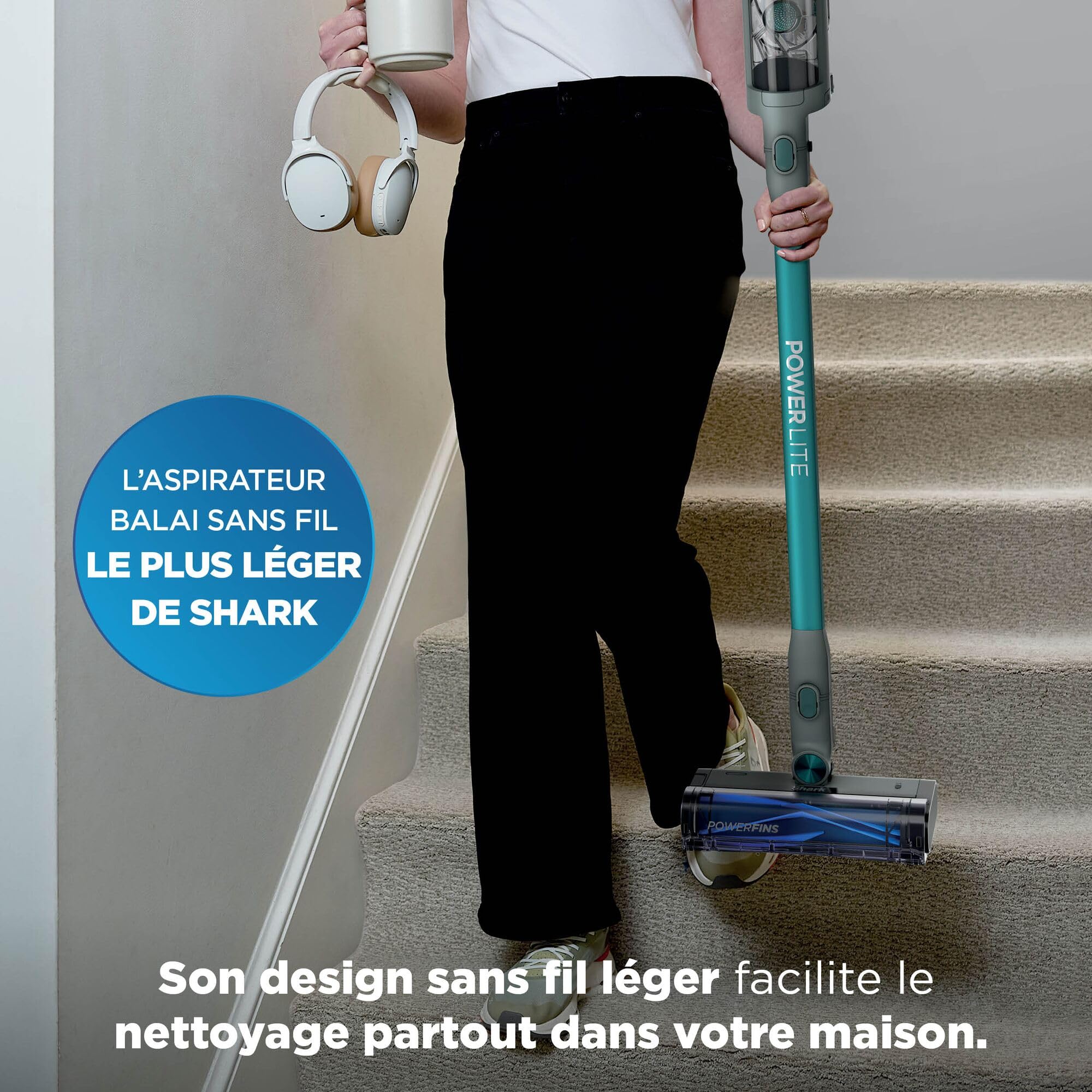 shark-powerlite-bu1623eu-aspirateur-balai-sans-fil-turquoise-115w image 4