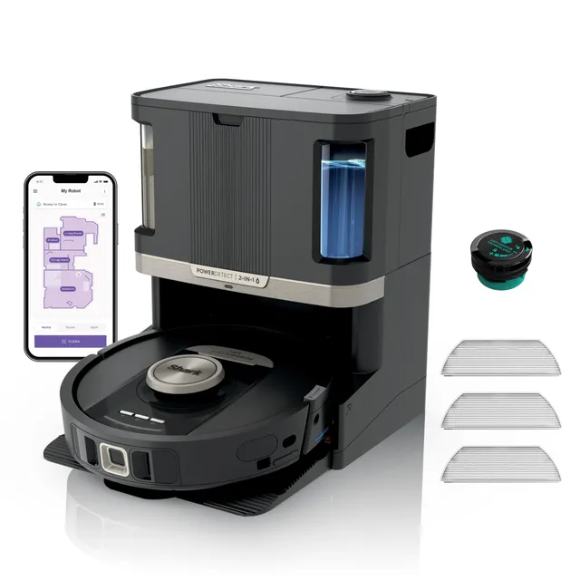 shark-powerdetect-aspirateur-robot-laveur-noir-base-autovideuse image 1
