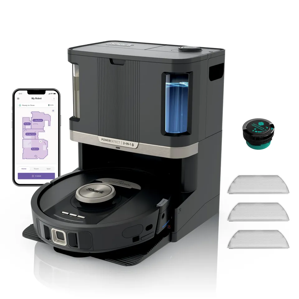shark-powerdetect-aspirateur-robot-laveur-noir-base-autovideuse image 1