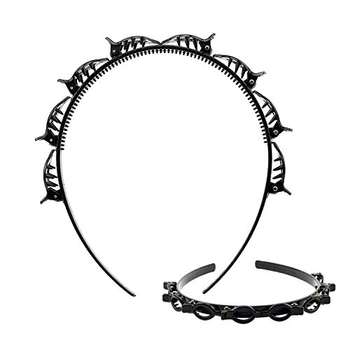 tomedeks-bandeau-cheveux-double-frange-torsad-noir-mariage image 6
