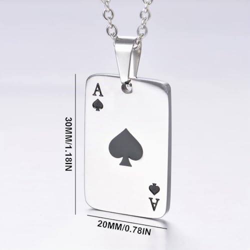 tomedeks-as-de-pique-collier-acier-inoxydable-argent-homme image 8