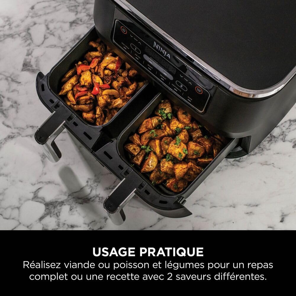 ninja-foodi-dual-zone-af300eu-friteuse-7-6-l-noire image 3