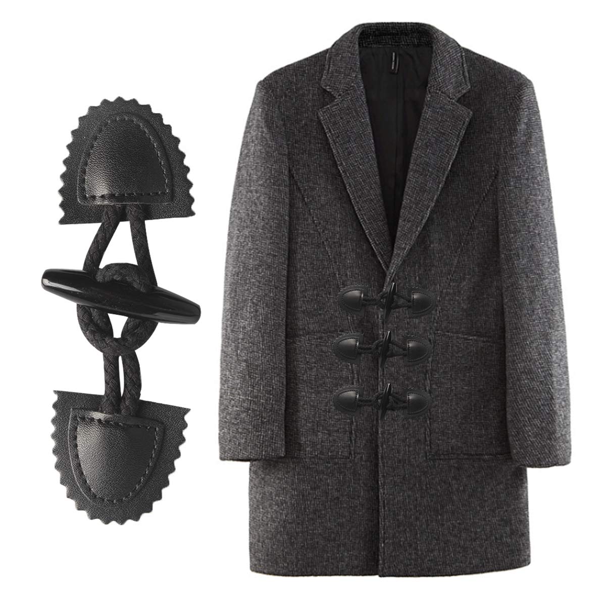 tomedeks-boutons-veste-boutons-coudre-cuir-10-paires-marron image 4