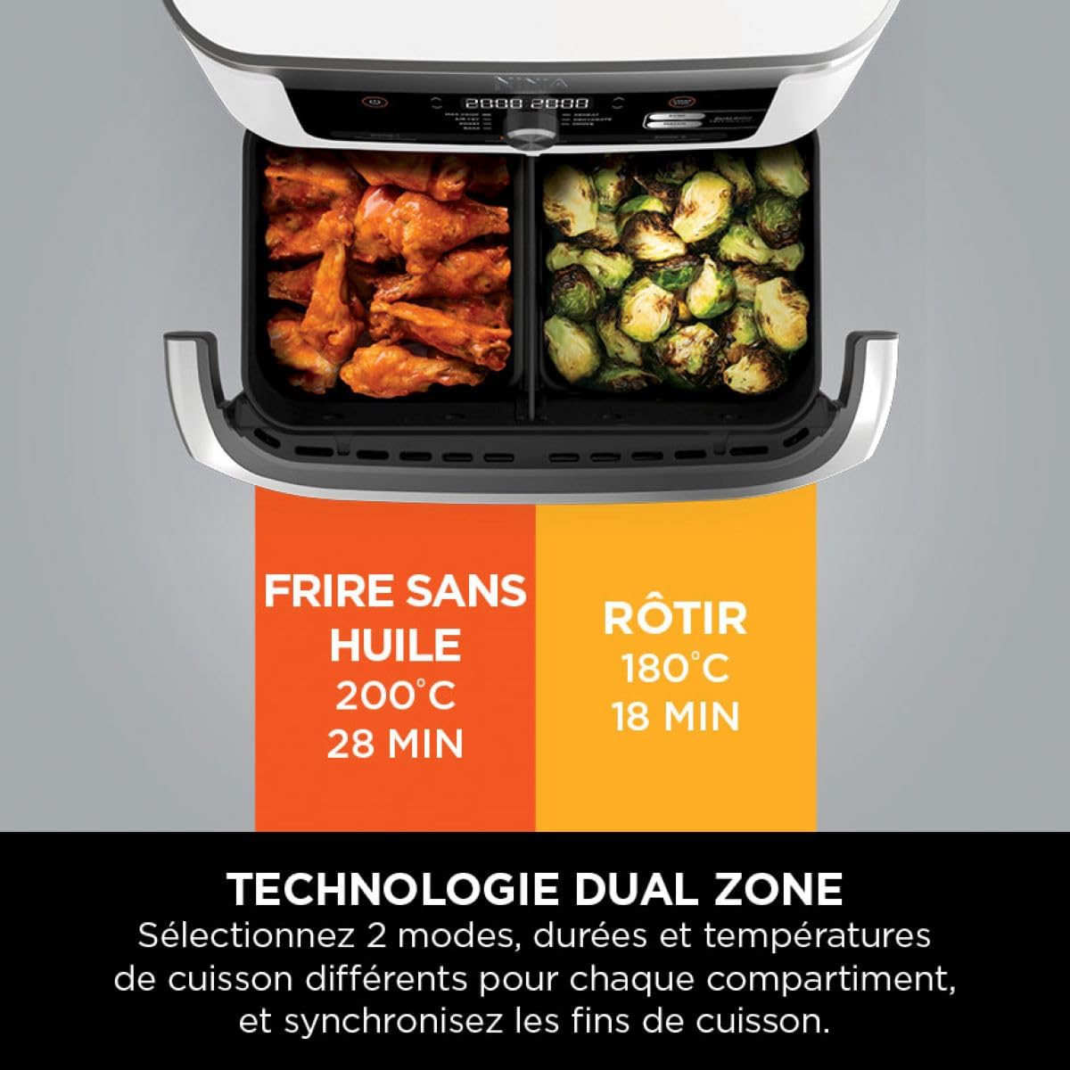 ninja-foodi-flexdrawer-af500euwh-friteuse-sans-huile-10-4-l-blanc image 4