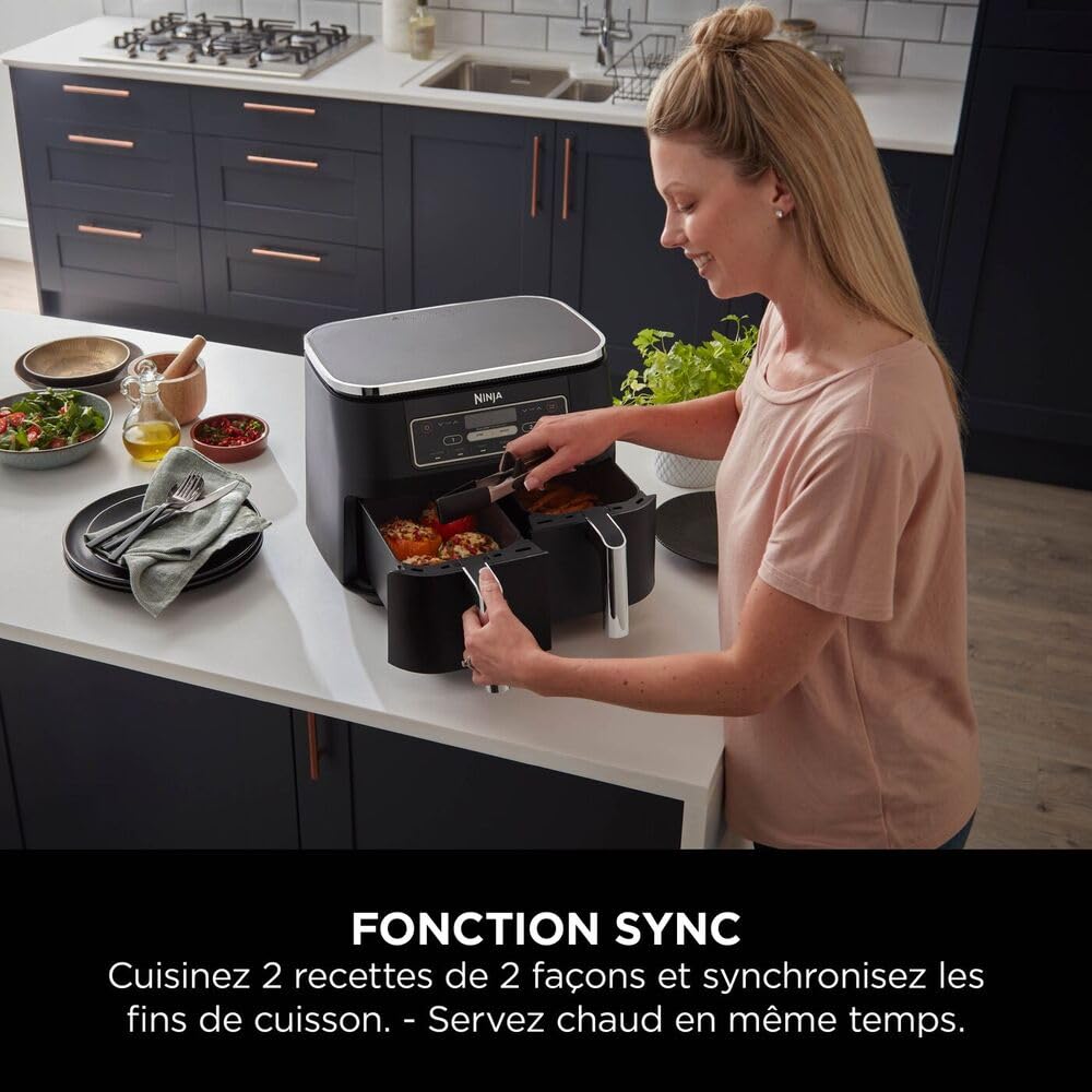 ninja-foodi-dual-zone-af300eu-friteuse-7-6-l-noire image 2