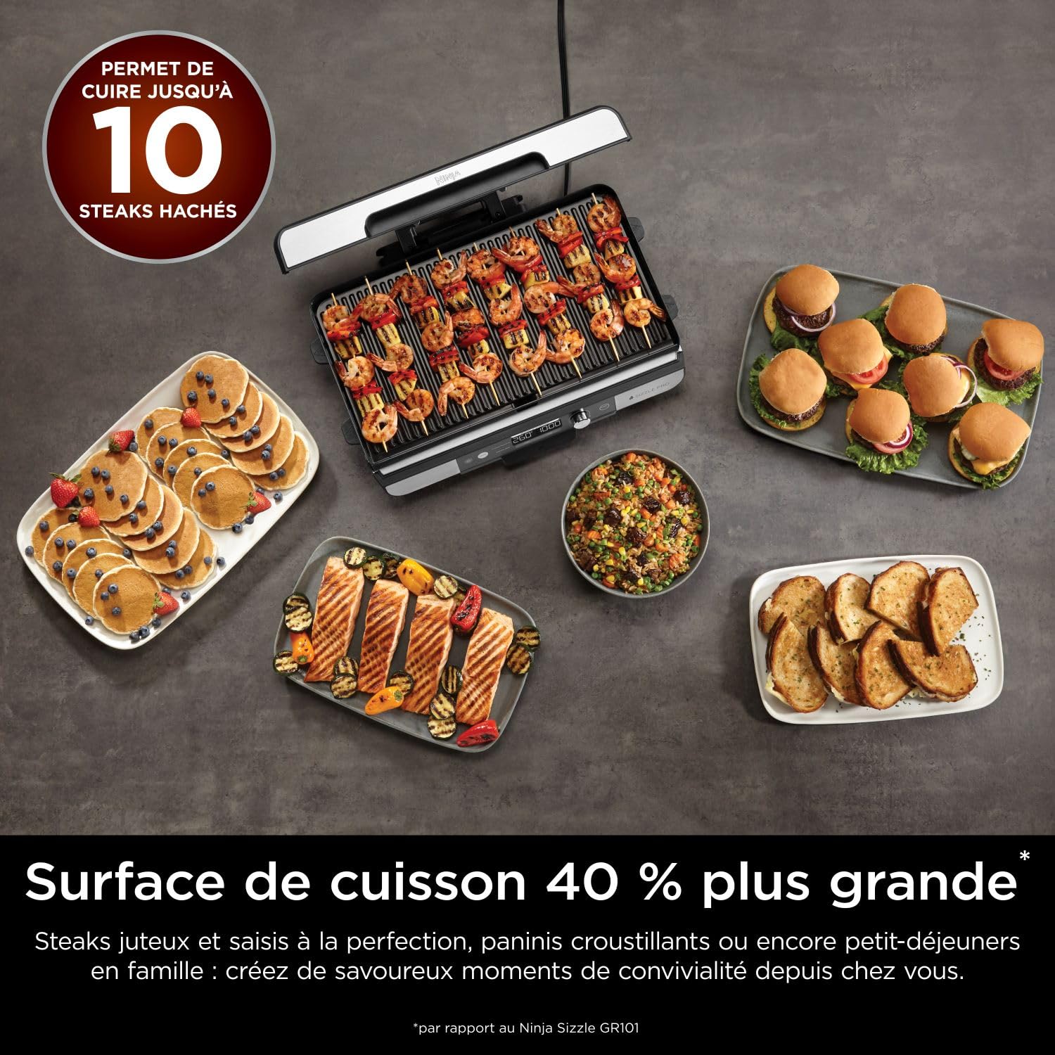 ninja-sizzle-pro-xl-grill-int-rieur-gx101eu-plancha-10-steaks image 2