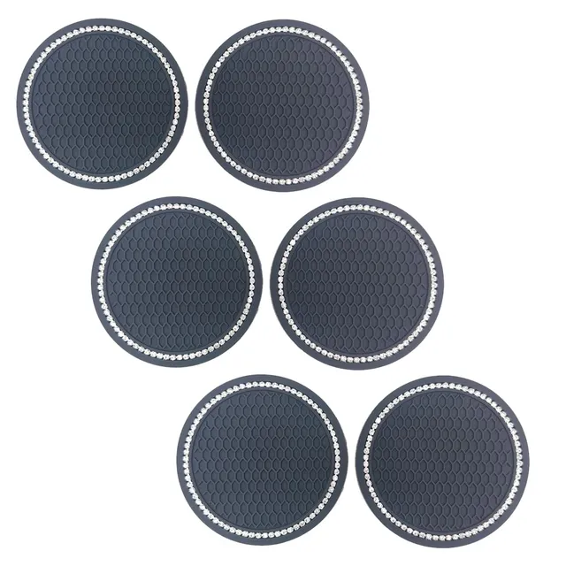 tomedeks-dessous-verre-voiture-strass-noir-6-pi-ces-7-cm image 1