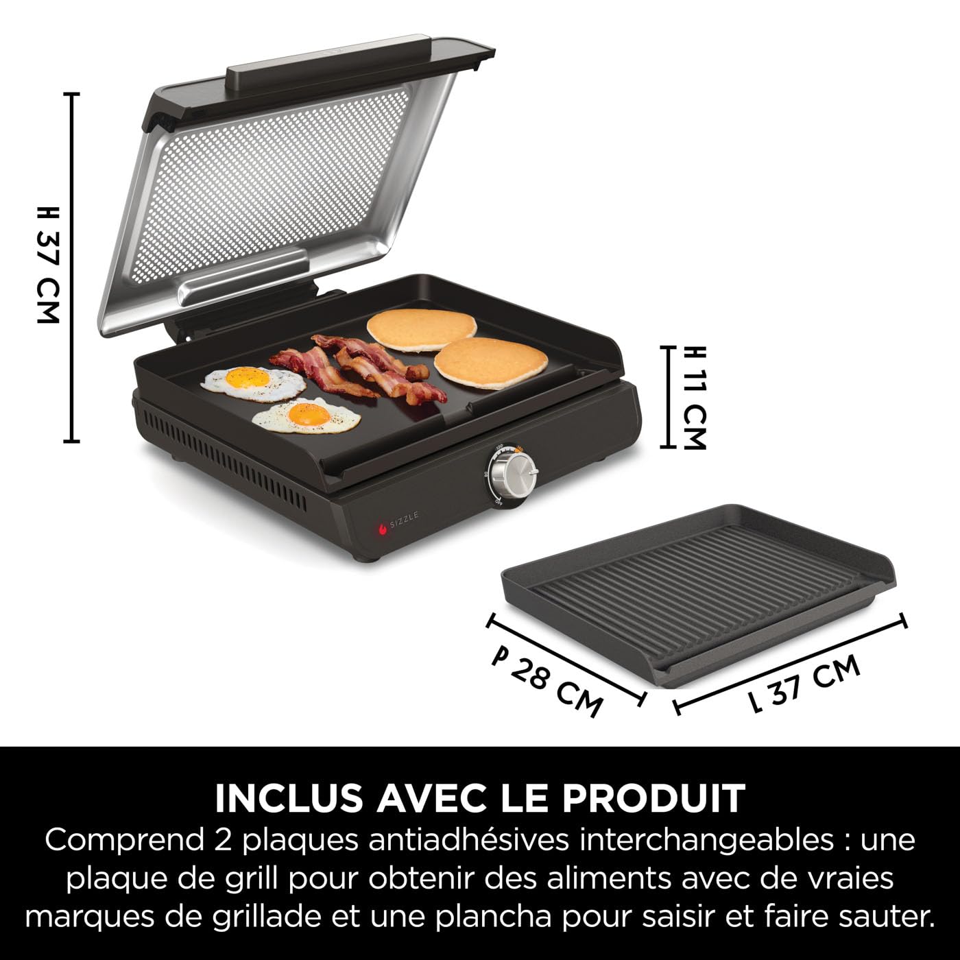 ninja-sizzle-gr101eu-grill-int-rieur-gris-plancha-260-c image 2