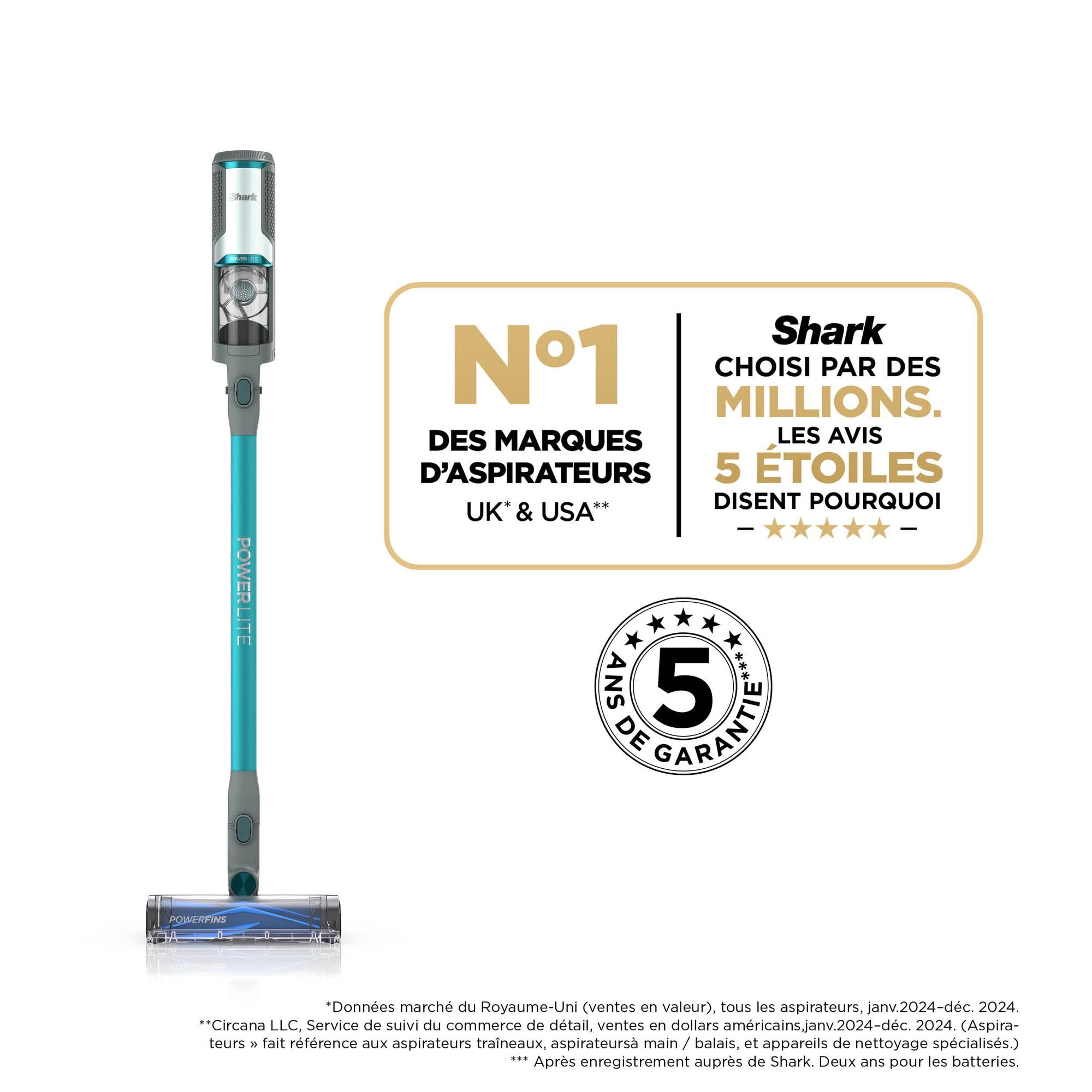 shark-powerlite-bu1623eu-aspirateur-balai-sans-fil-turquoise-115w image 2