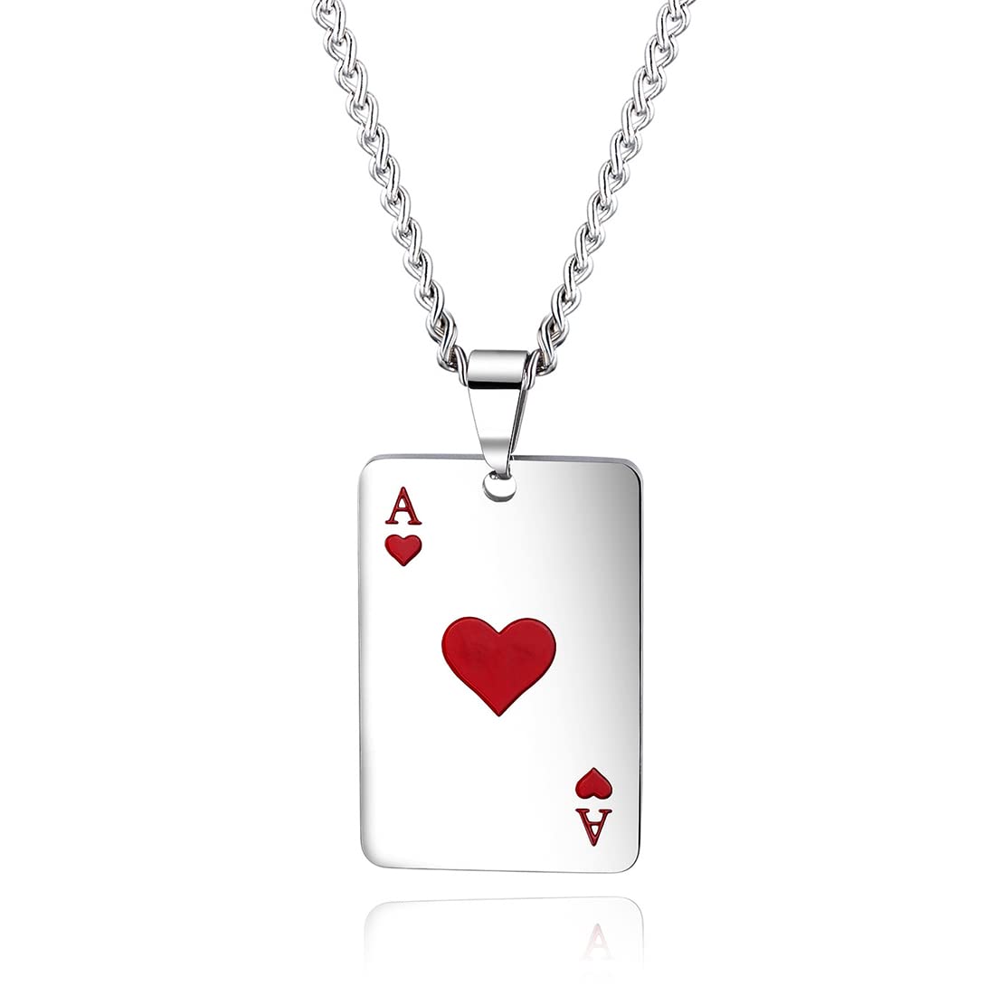 tomedeks-collier-acier-inoxydable-homme-as-de-c-ur-argent image 1