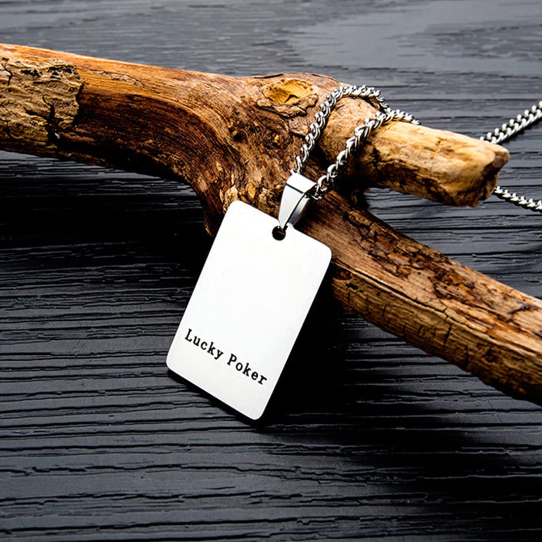 tomedeks-as-de-pique-collier-acier-inoxydable-argent-homme image 4