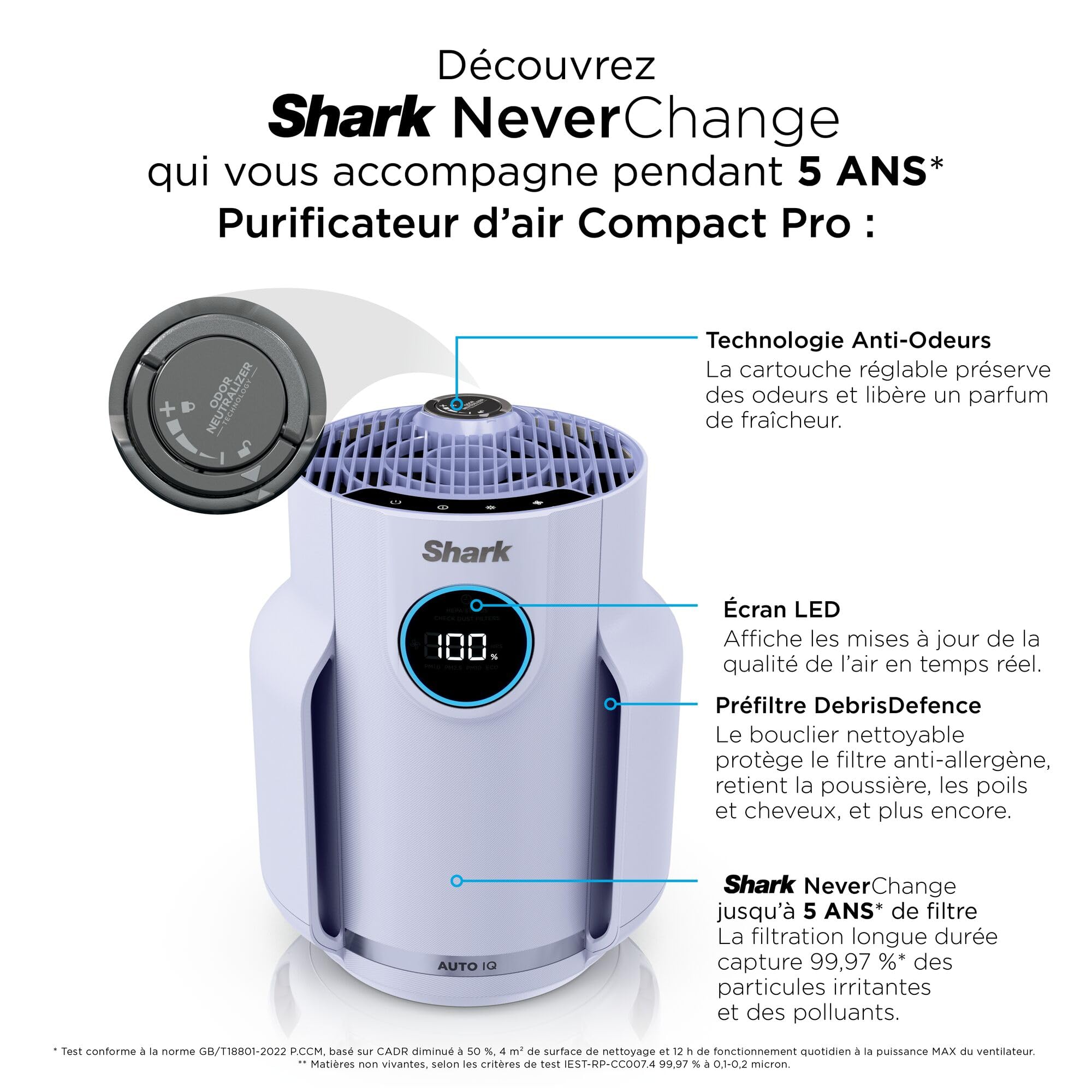 shark-neverchange-purificateur-air-compact-lila-5-ans-hepa image 7