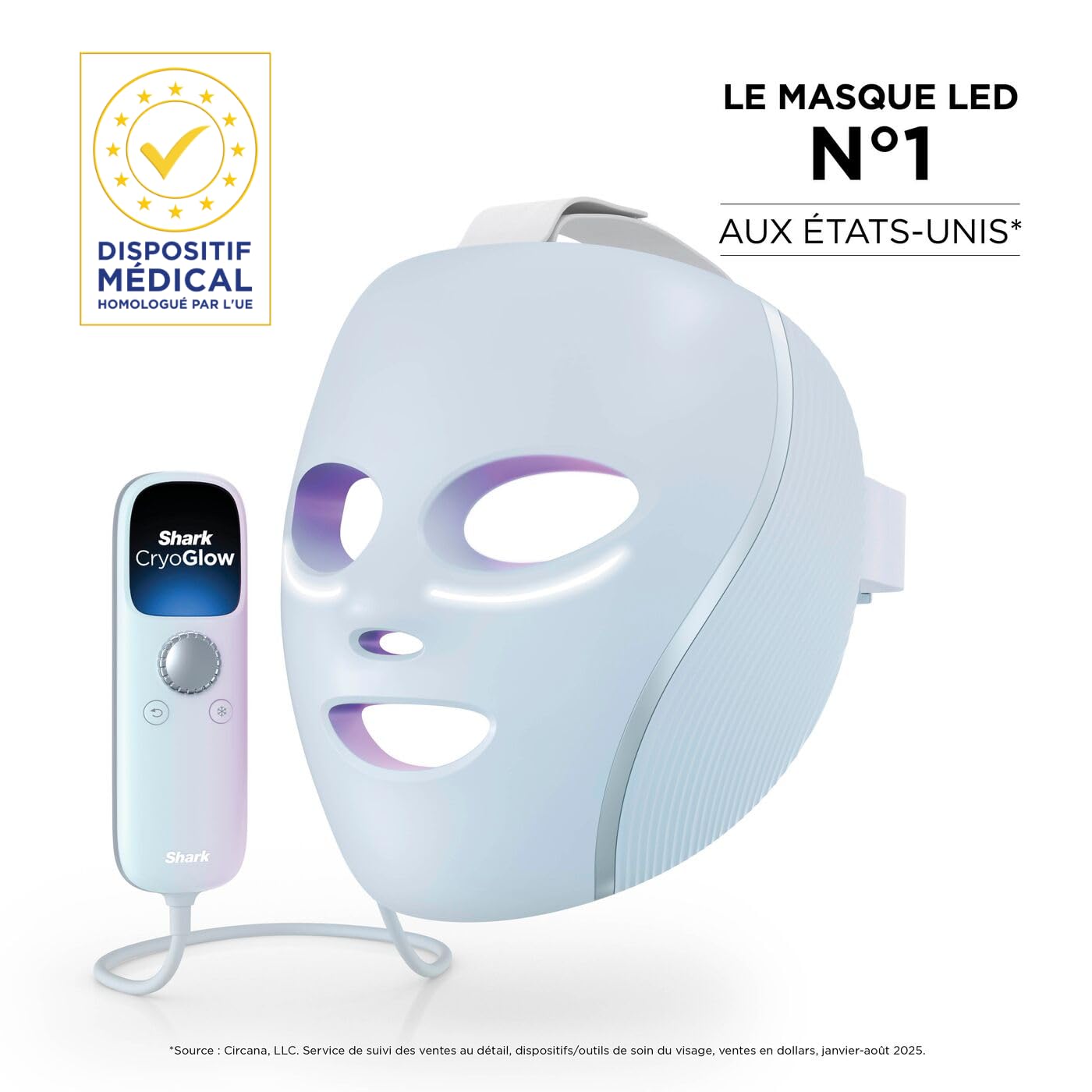 shark-cryoglow-masque-led-visage-bleu-lumi-re-rouge image 2