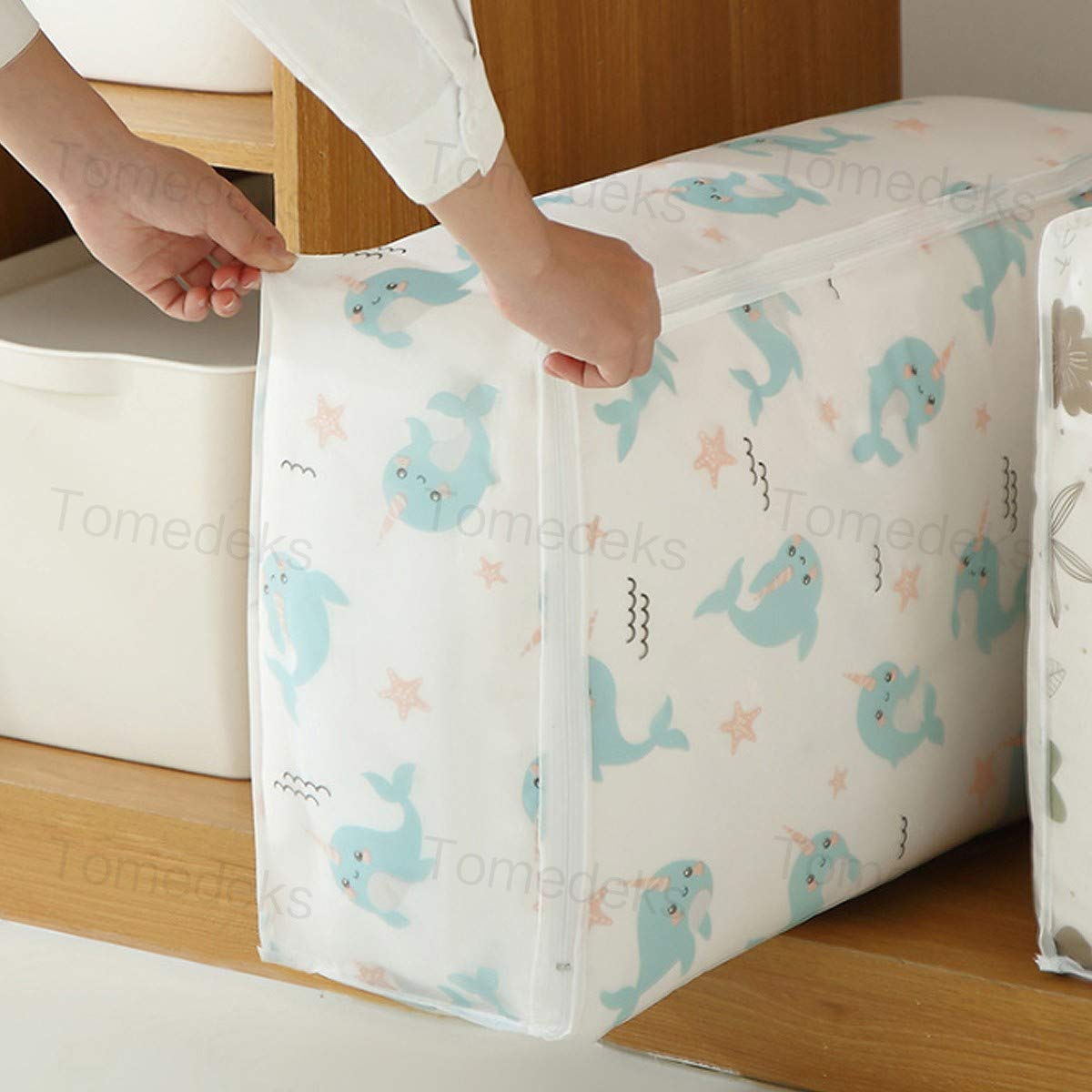 tomedeks-peva-sac-rangement-transparent-whale-lot-3-grande-capacit image 7