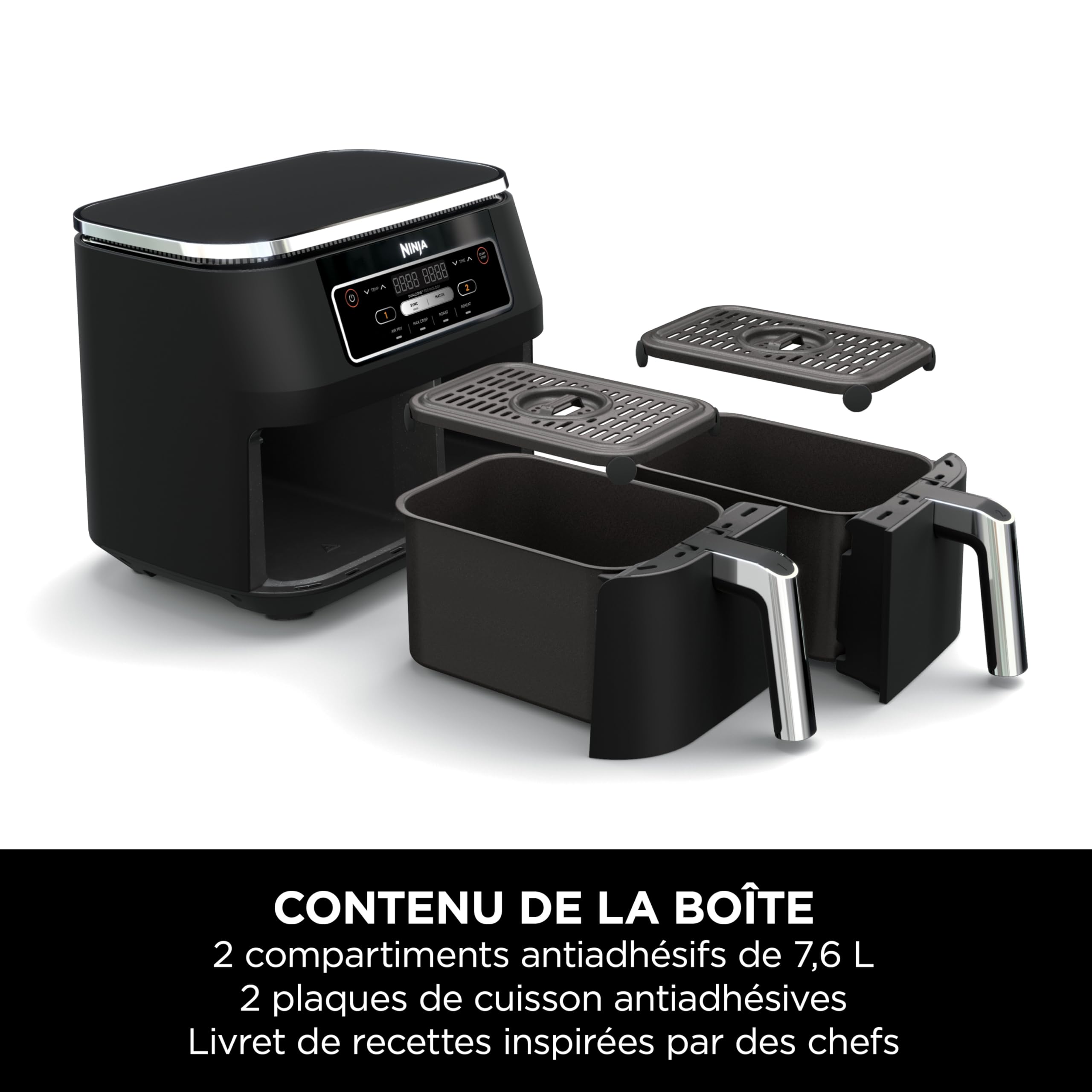 ninja-foodi-dual-zone-af200eu-air-fryer-7-6l-noir image 2
