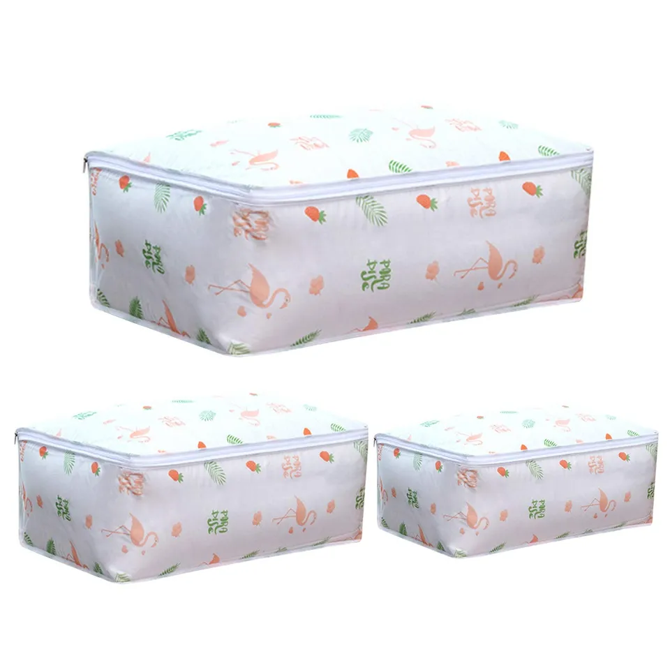 tomedeks-peva-sac-rangement-transparent-flamingo-lot-3-grande-capacit image 1