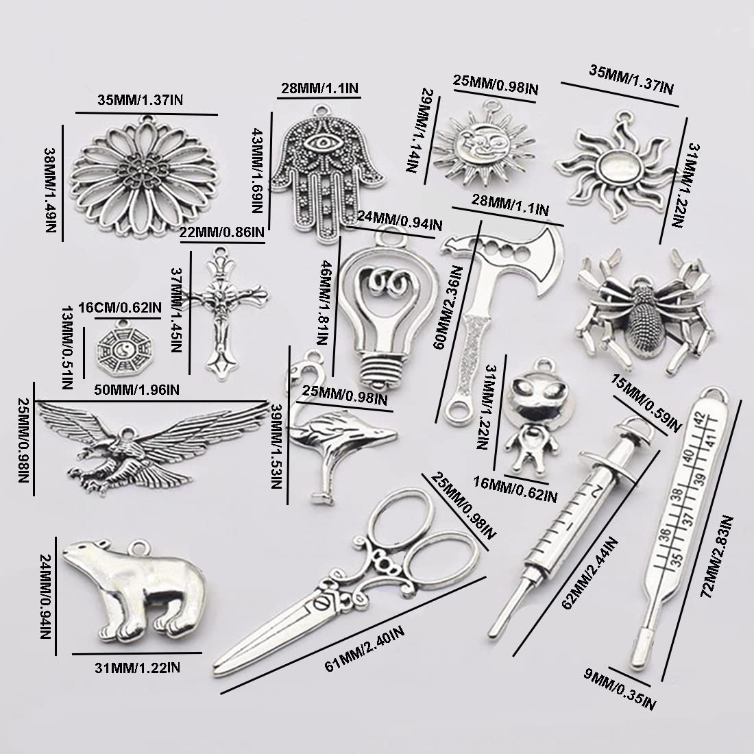 tomedeks-lot-16-pendentifs-punk-hip-hop-diy-alliage image 2