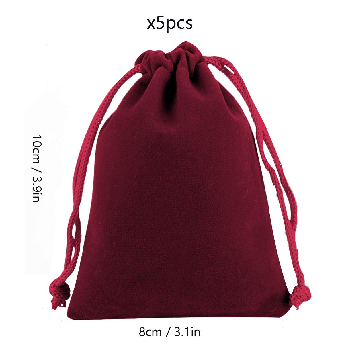 tomedeks-pochettes-velours-bijoux-bordeaux-10x8-cm-lot-5 image 2