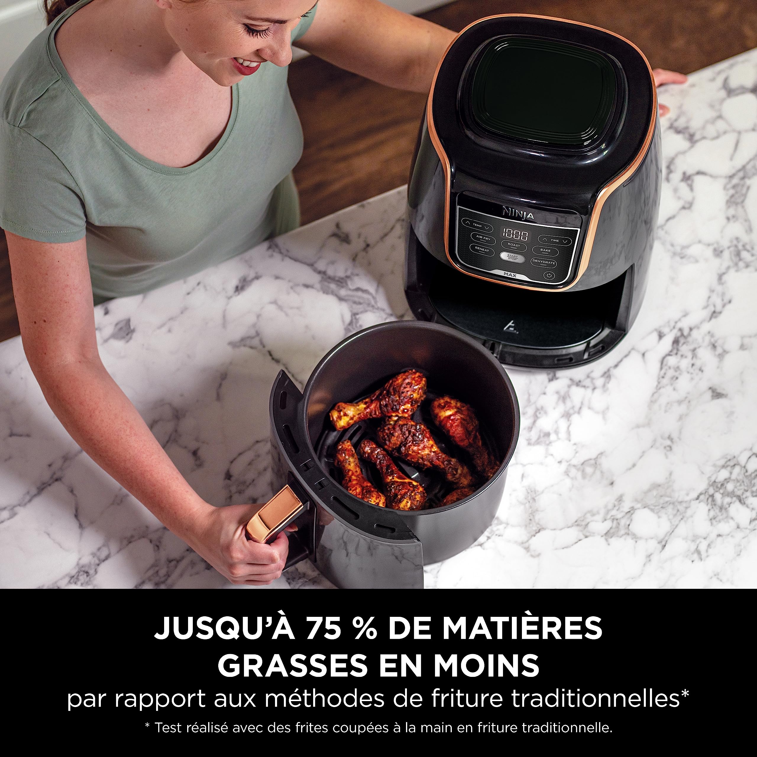 ninja-air-fryer-max-5-2-l-5-en-1-cuivre-noir-af150eucp image 3