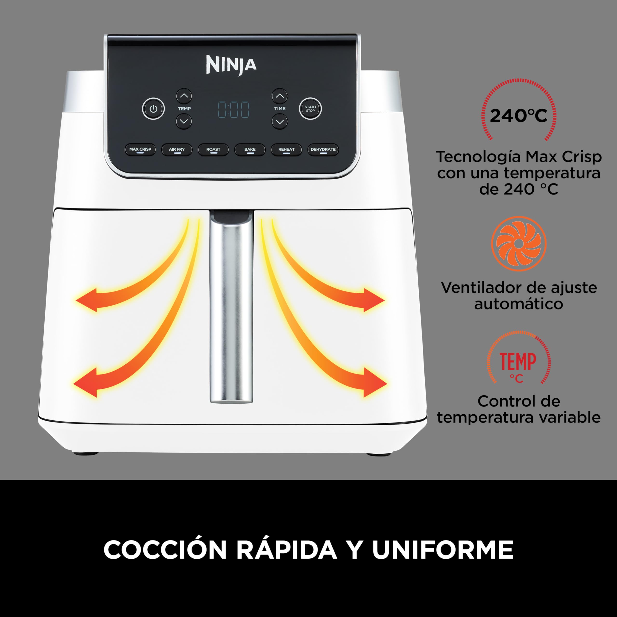 ninja-air-fryer-max-pro-af180euwh-friteuse-6-2l-blanc image 8