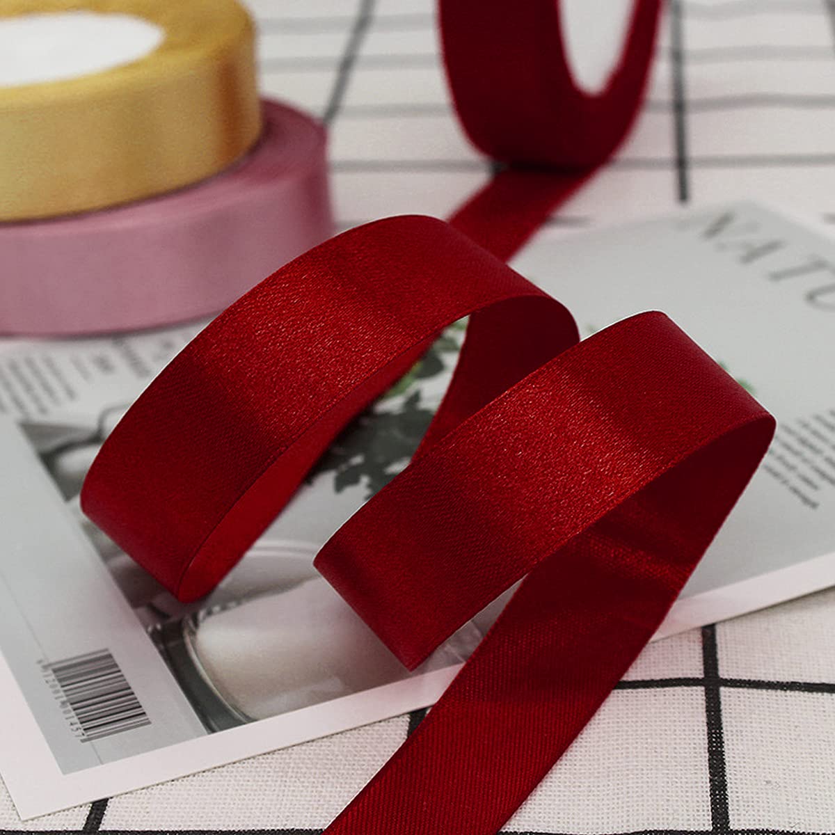 tomedeks-ruban-satin-rouge-vin-2-cm-x-22-m-d-coration image 4
