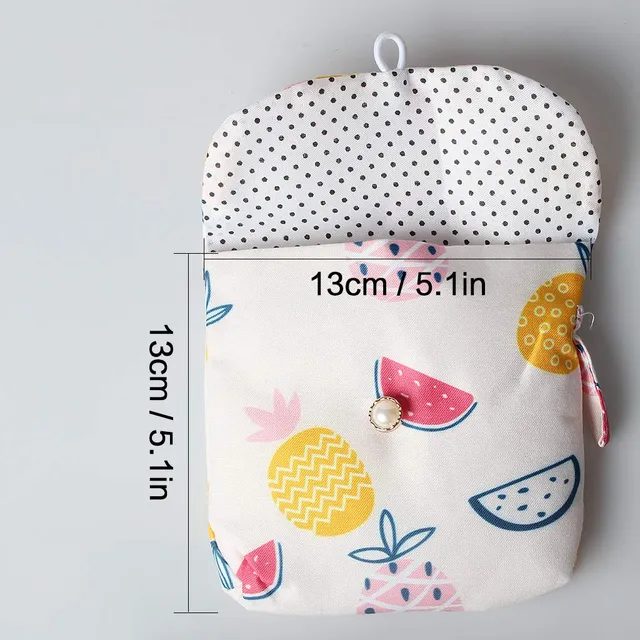 tomedeks-pochette-serviettes-hygi-niques-coton-ananas-13cm image 1