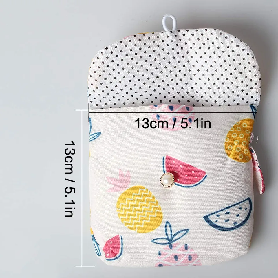 tomedeks-pochette-serviettes-hygi-niques-coton-ananas-13cm image 1
