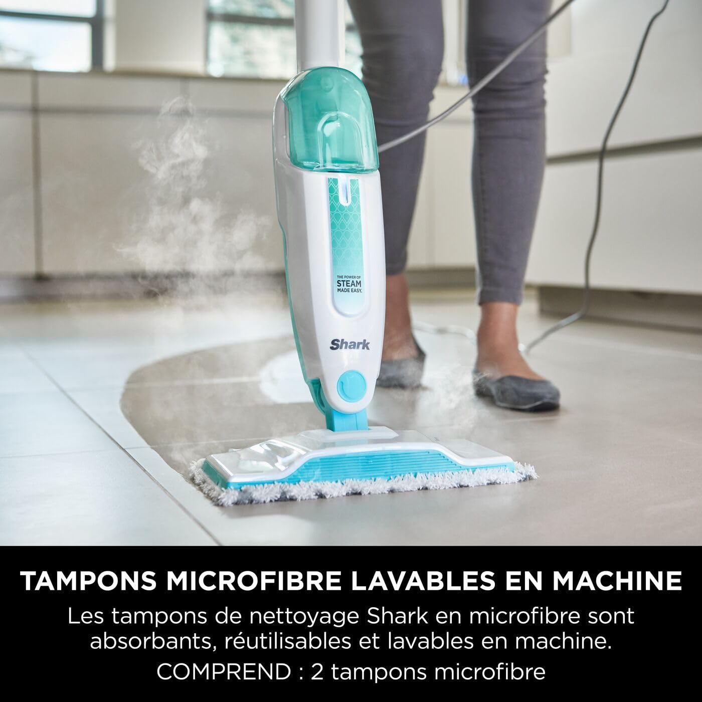shark-balais-vapeur-steam-mop-sols-durs-blanc-vert image 4
