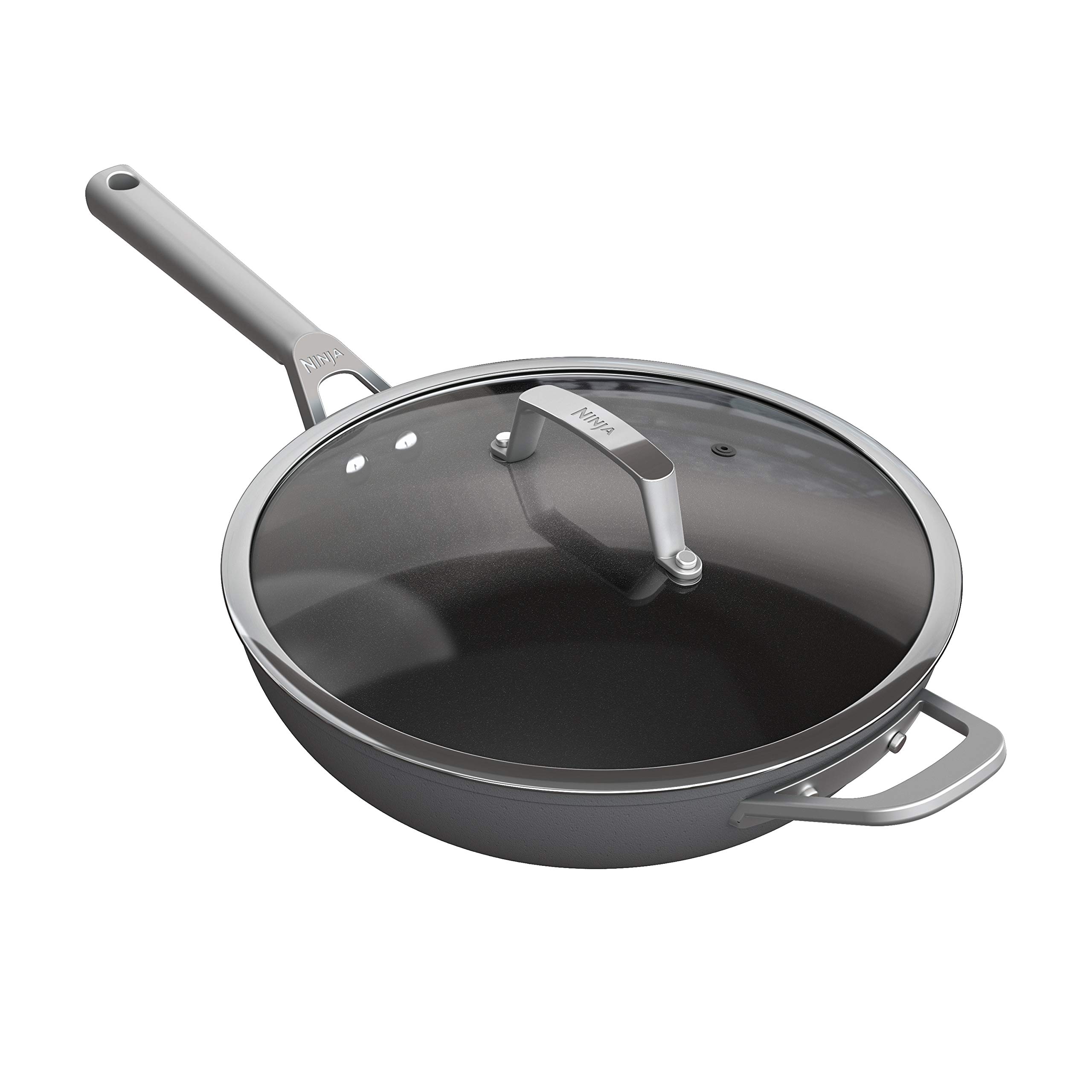 ninja-zerostick-wok-28-cm-couvercle-verre-gris-induction image 1