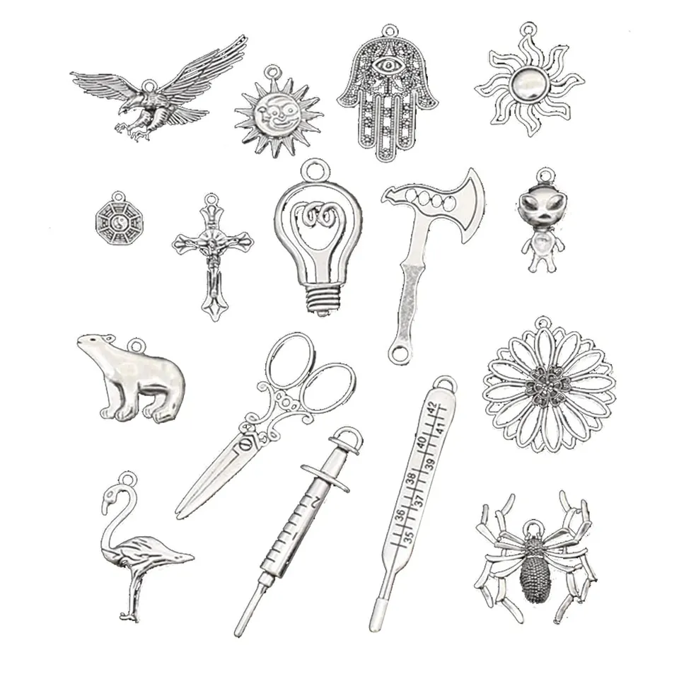 tomedeks-lot-16-pendentifs-punk-hip-hop-diy-alliage image 1