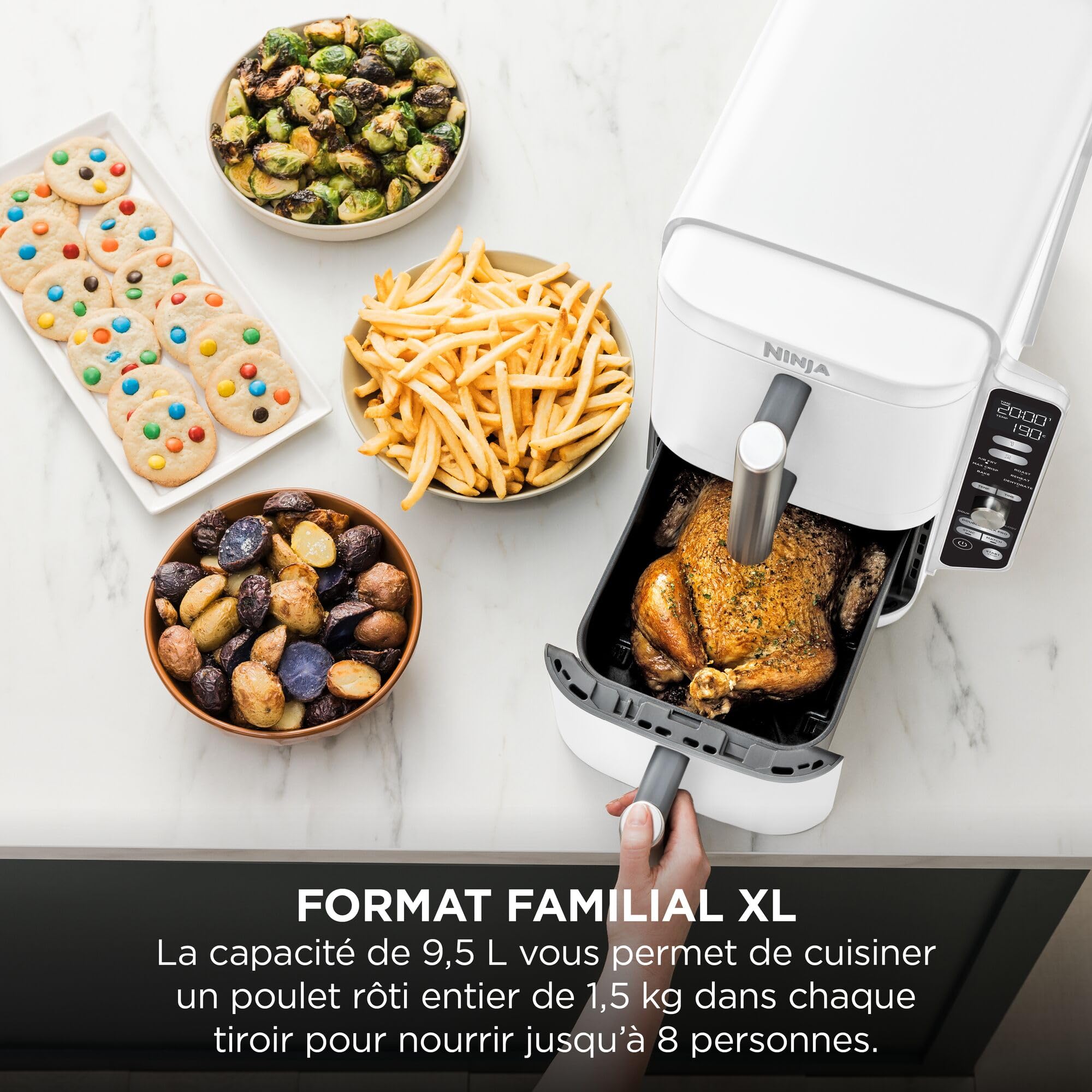 ninja-double-stack-xl-friteuse-sans-huile-9-5l-blanc image 5