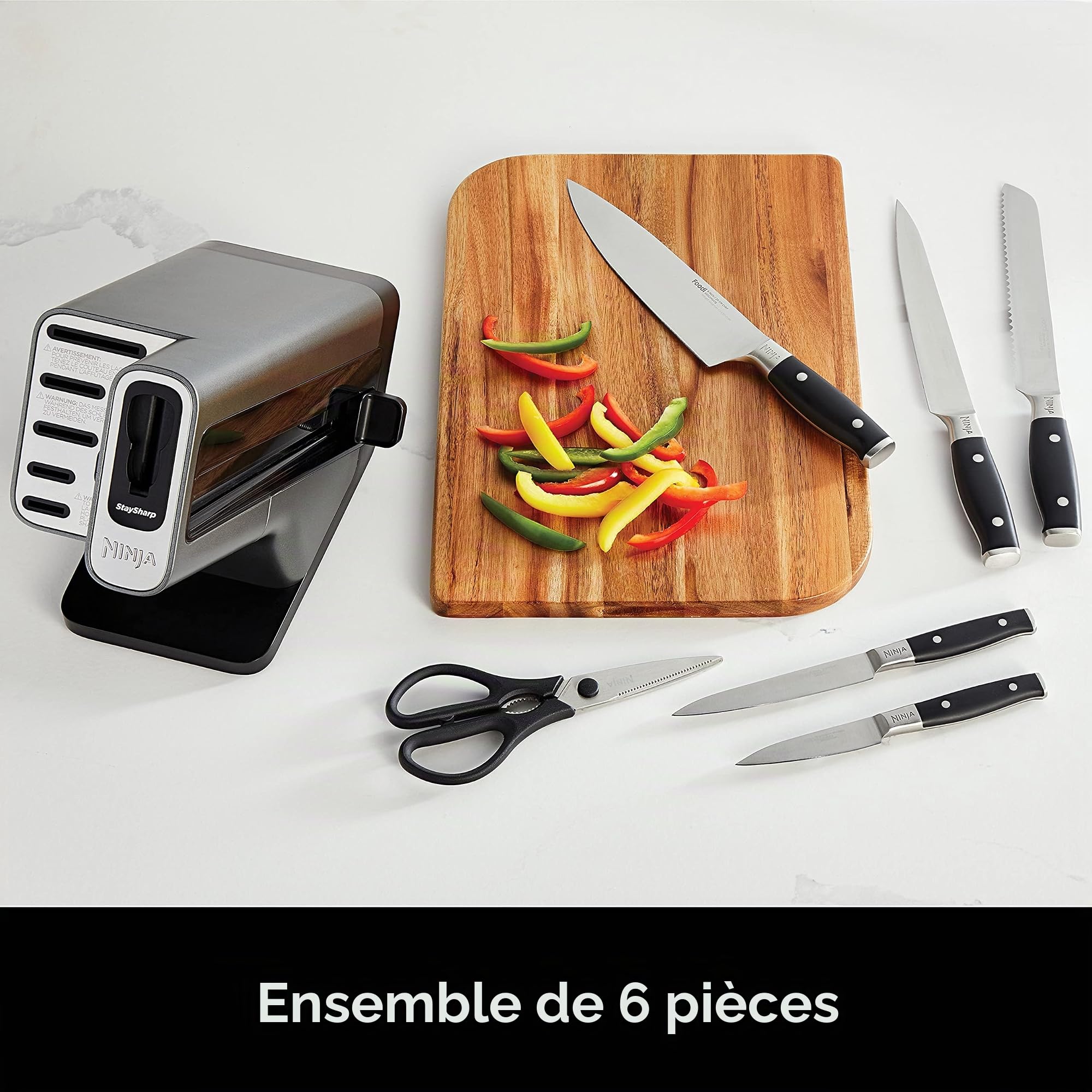ninja-foodi-staysharp-bloc-6-couteaux-inox-aiguiseur image 2