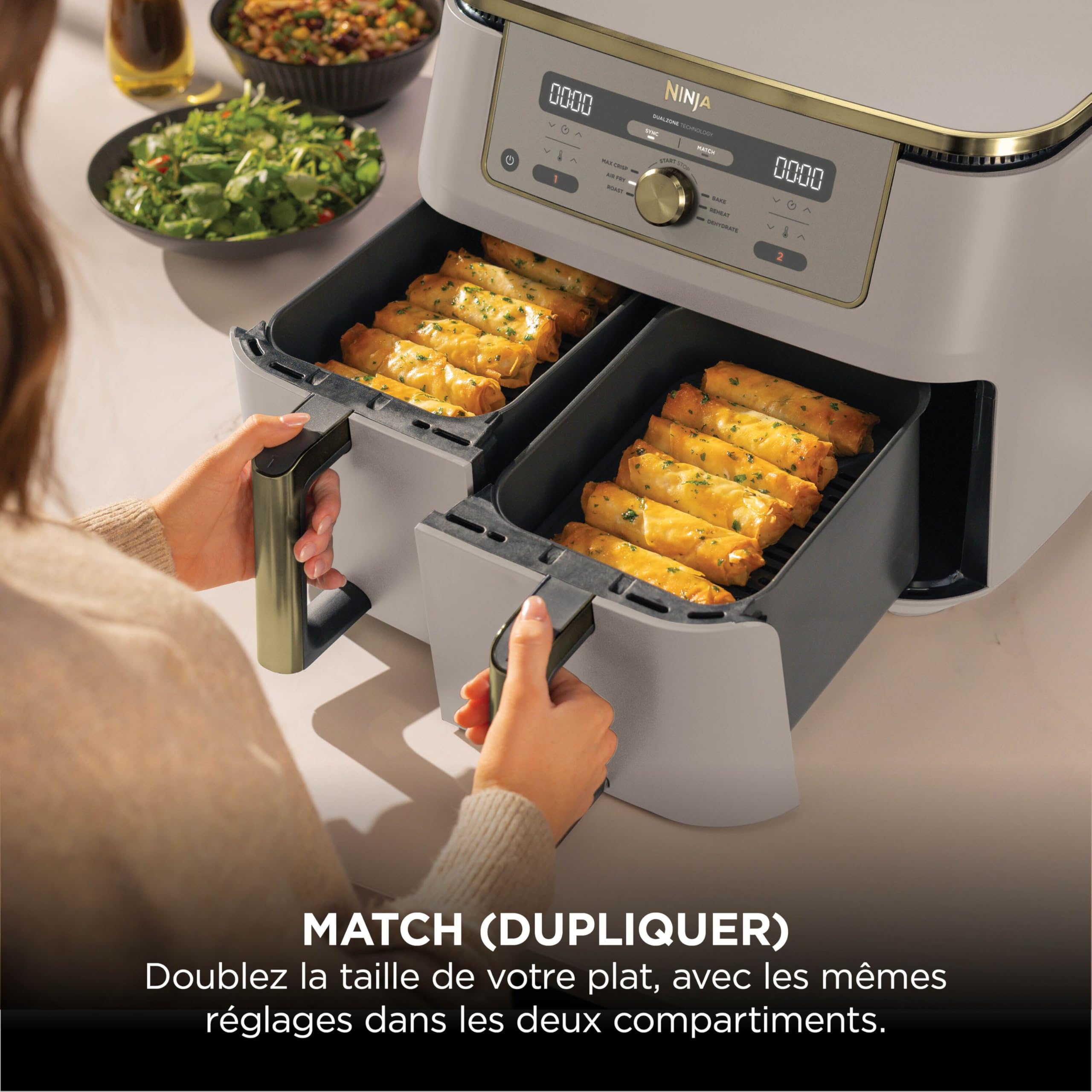 ninja-dual-zone-max-dz400eustgd-friteuse-double-9-5-l-stone image 4