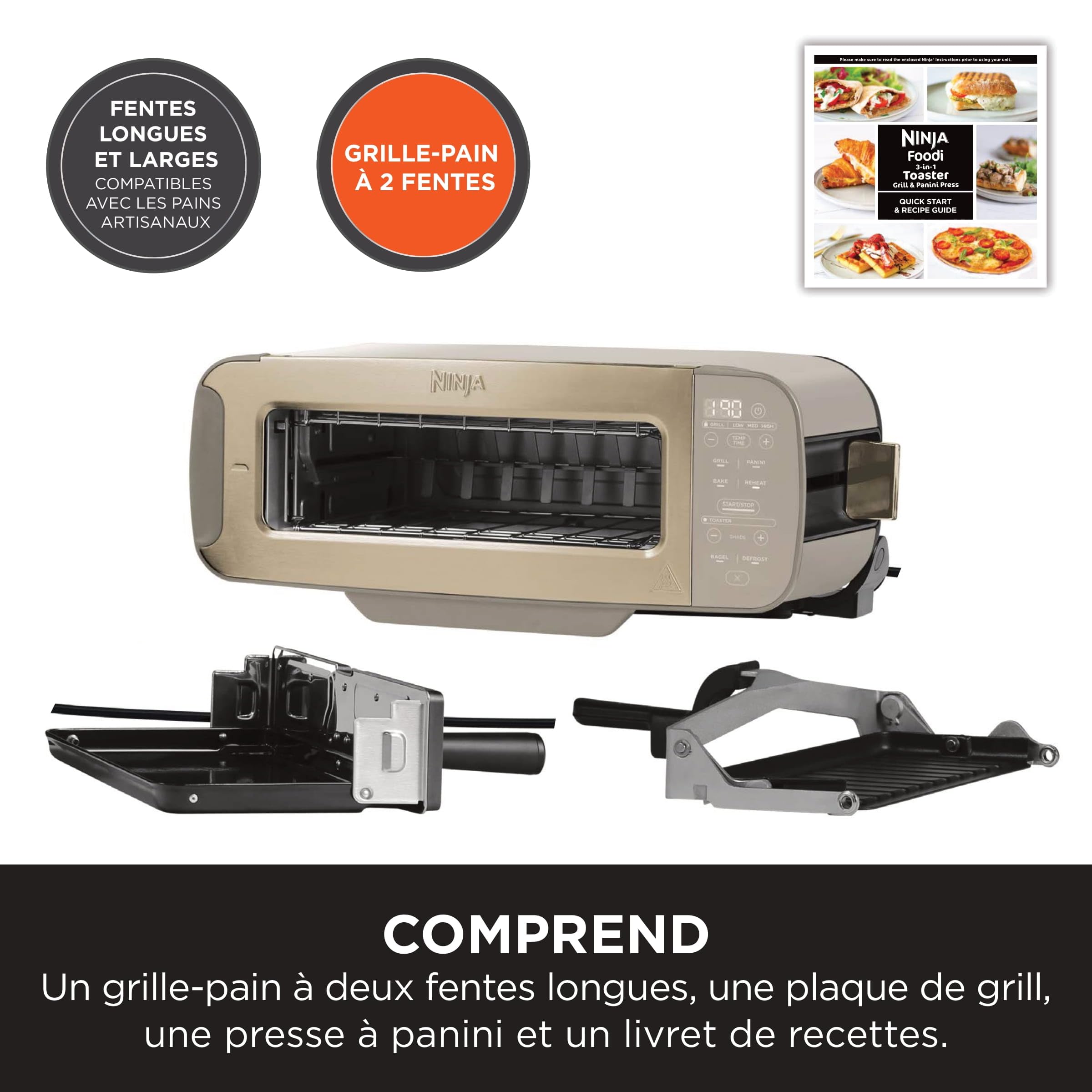 ninja-foodi-st202eustgd-grille-pain-3-en-1-stone-or image 2