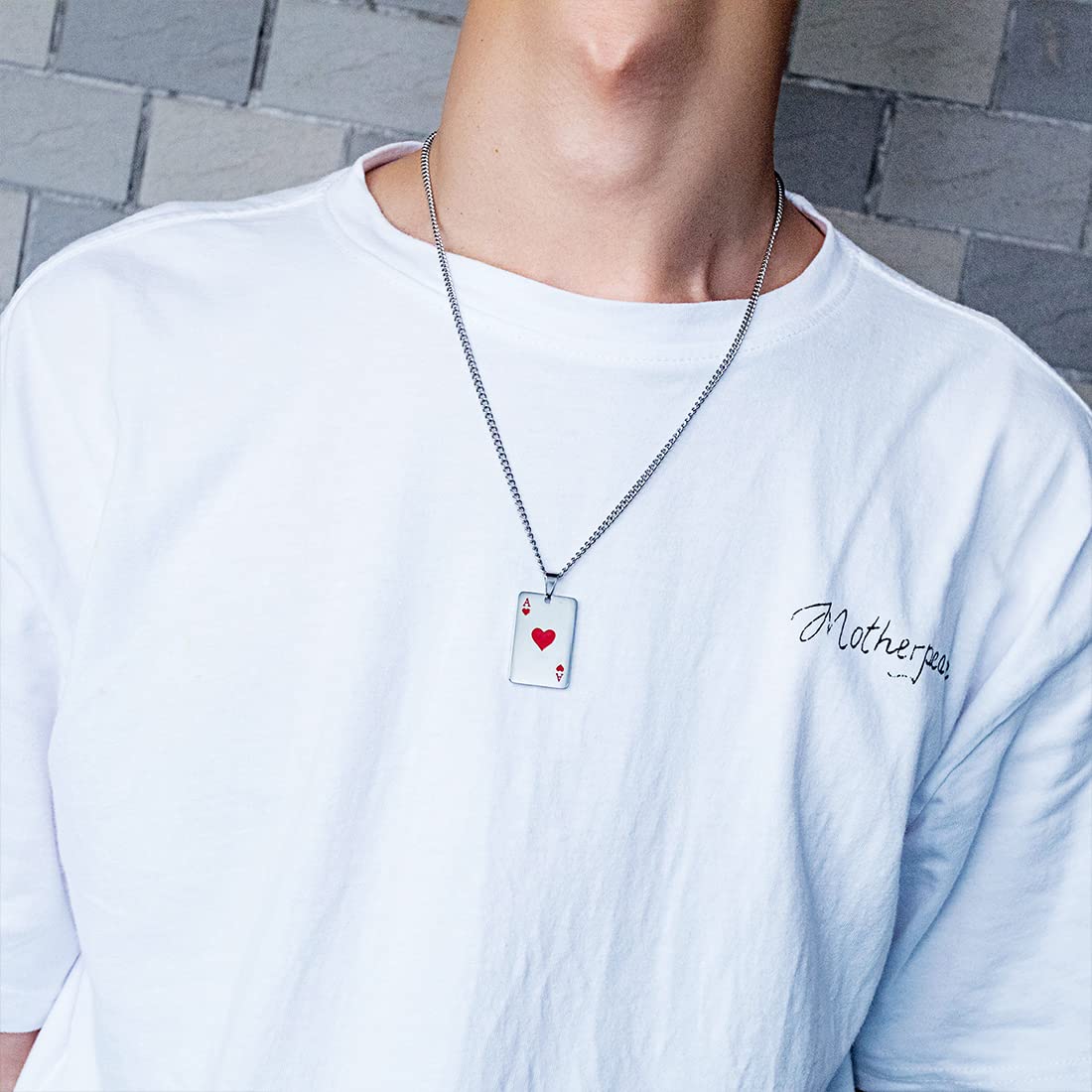 tomedeks-collier-acier-inoxydable-homme-as-de-c-ur-argent image 5