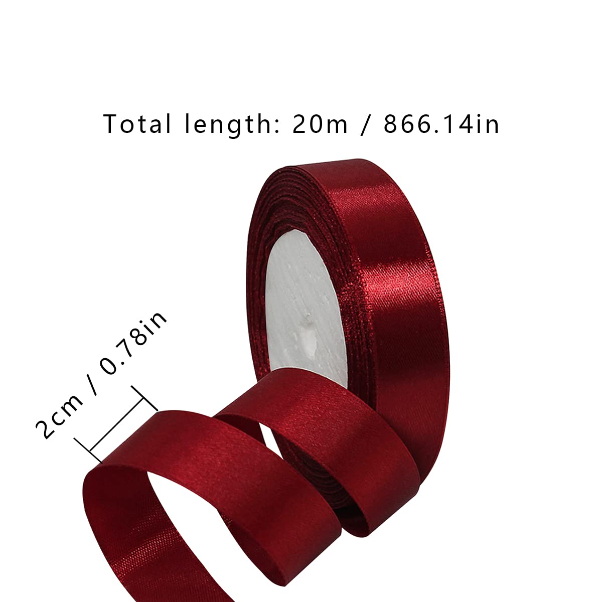 tomedeks-ruban-satin-rouge-vin-2-cm-x-22-m-d-coration image 2