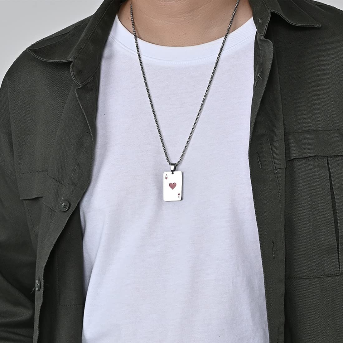 tomedeks-collier-acier-inoxydable-homme-as-de-c-ur-argent image 6
