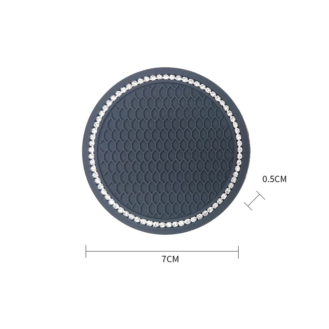 tomedeks-dessous-verre-voiture-strass-noir-6-pi-ces-7-cm image 2