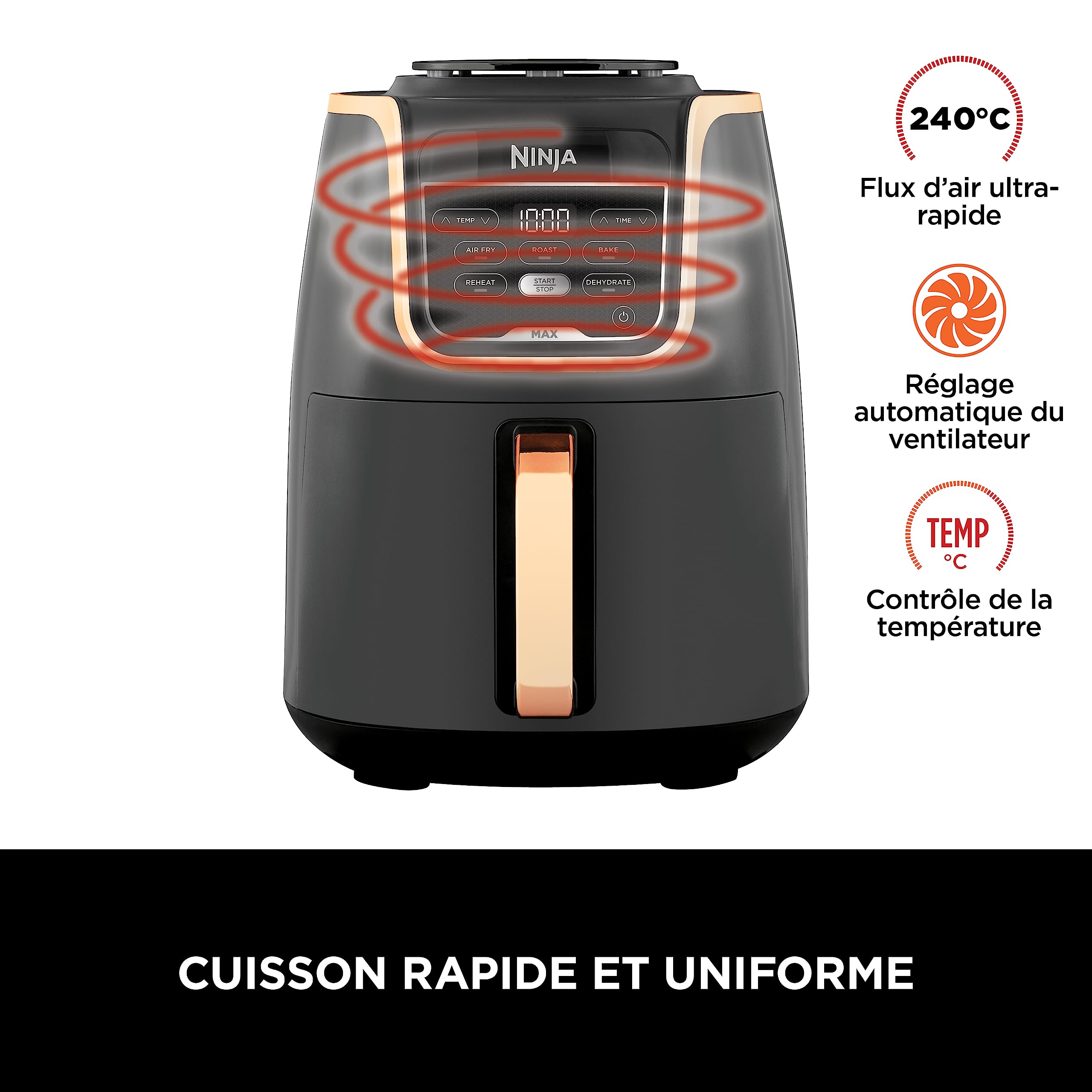 ninja-air-fryer-max-5-2-l-5-en-1-cuivre-noir-af150eucp image 5