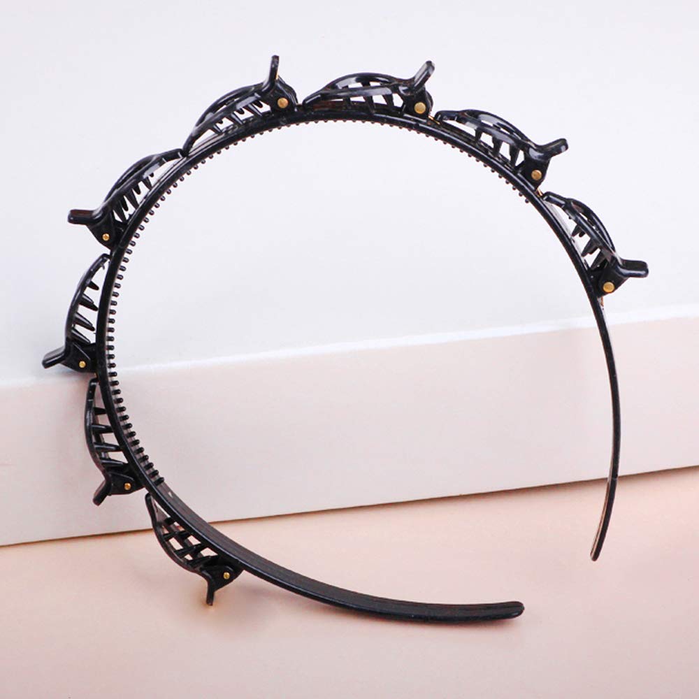 tomedeks-bandeau-cheveux-double-frange-torsad-noir-mariage image 5