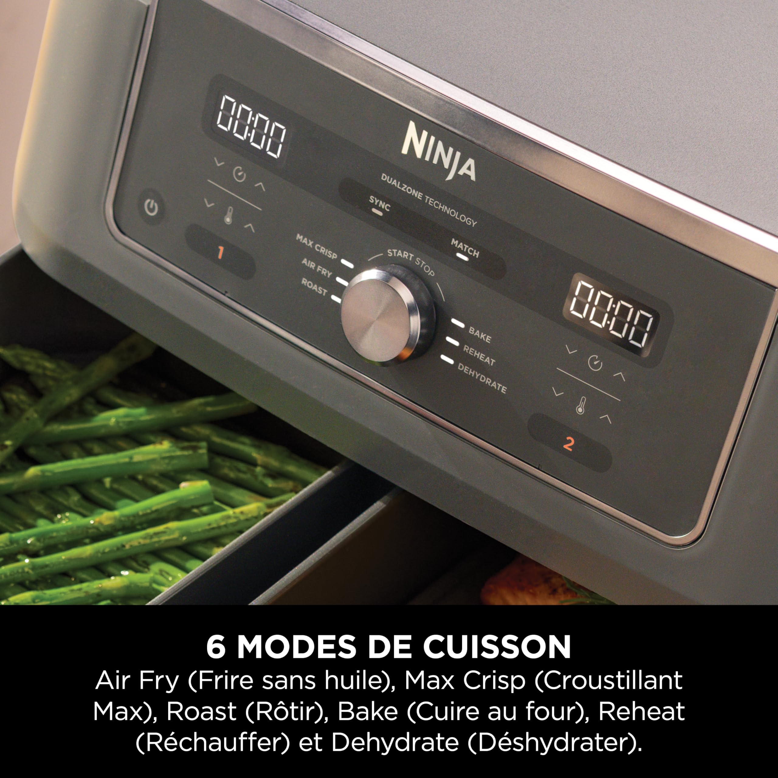 ninja-dual-zone-max-friteuse-sans-huile-gris-m-tal-9-5l image 5