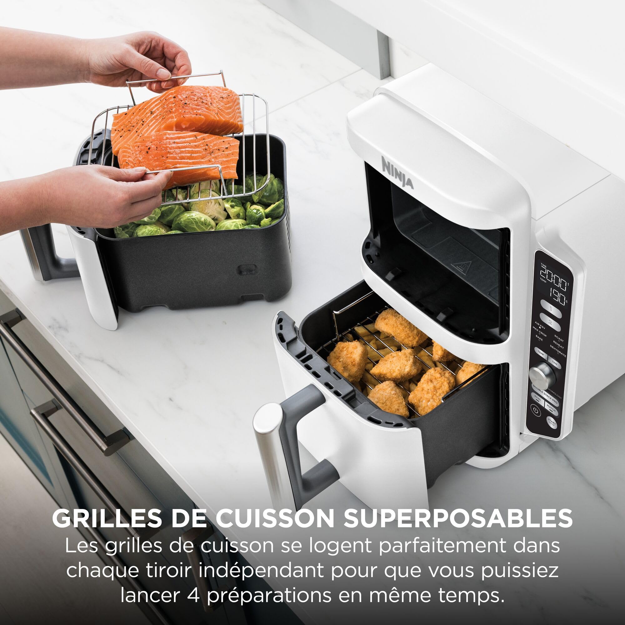 ninja-double-stack-xl-friteuse-sans-huile-9-5l-blanc image 6
