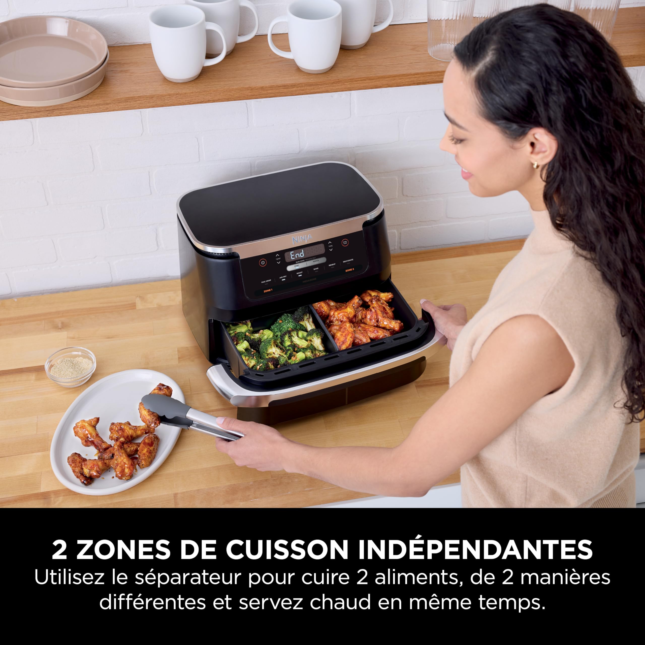 ninja-flexdrawer-friteuse-sans-huile-6-6l-noir-6-en-1 image 2