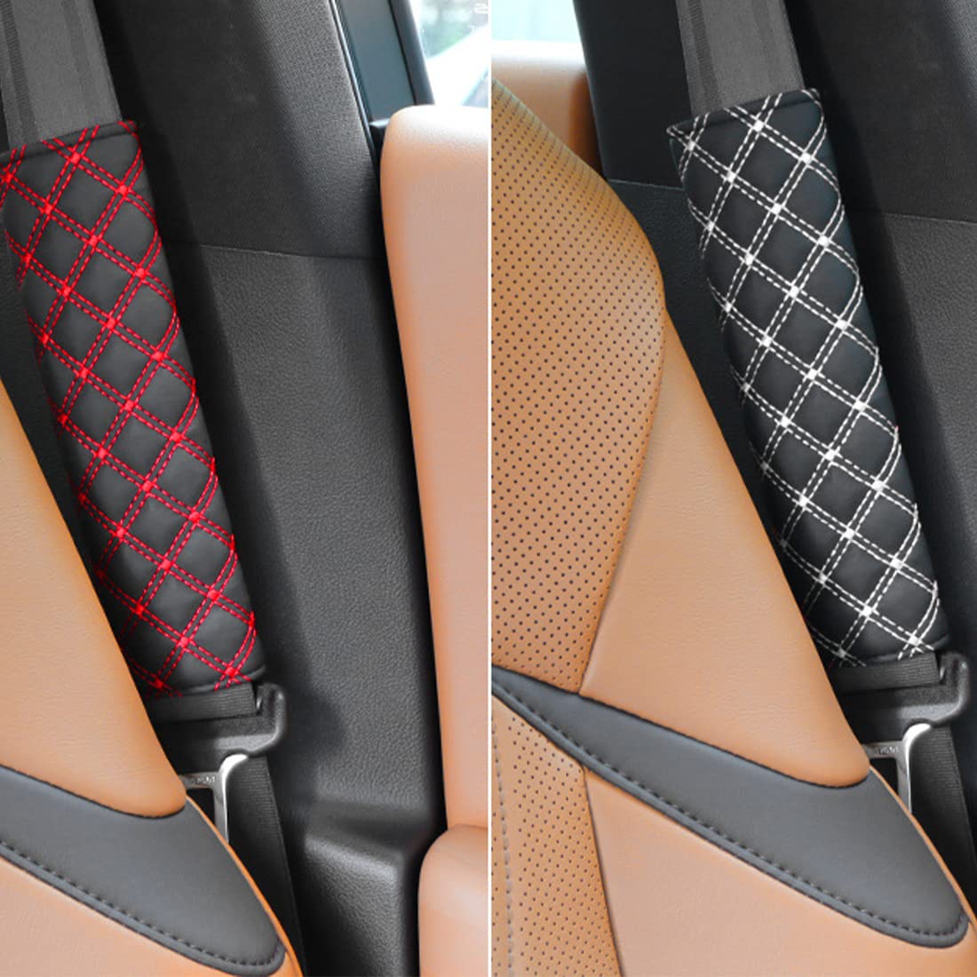 tomedeks-couvre-ceinture-voiture-cuir-coton-noir-blanc-lot-2 image 6
