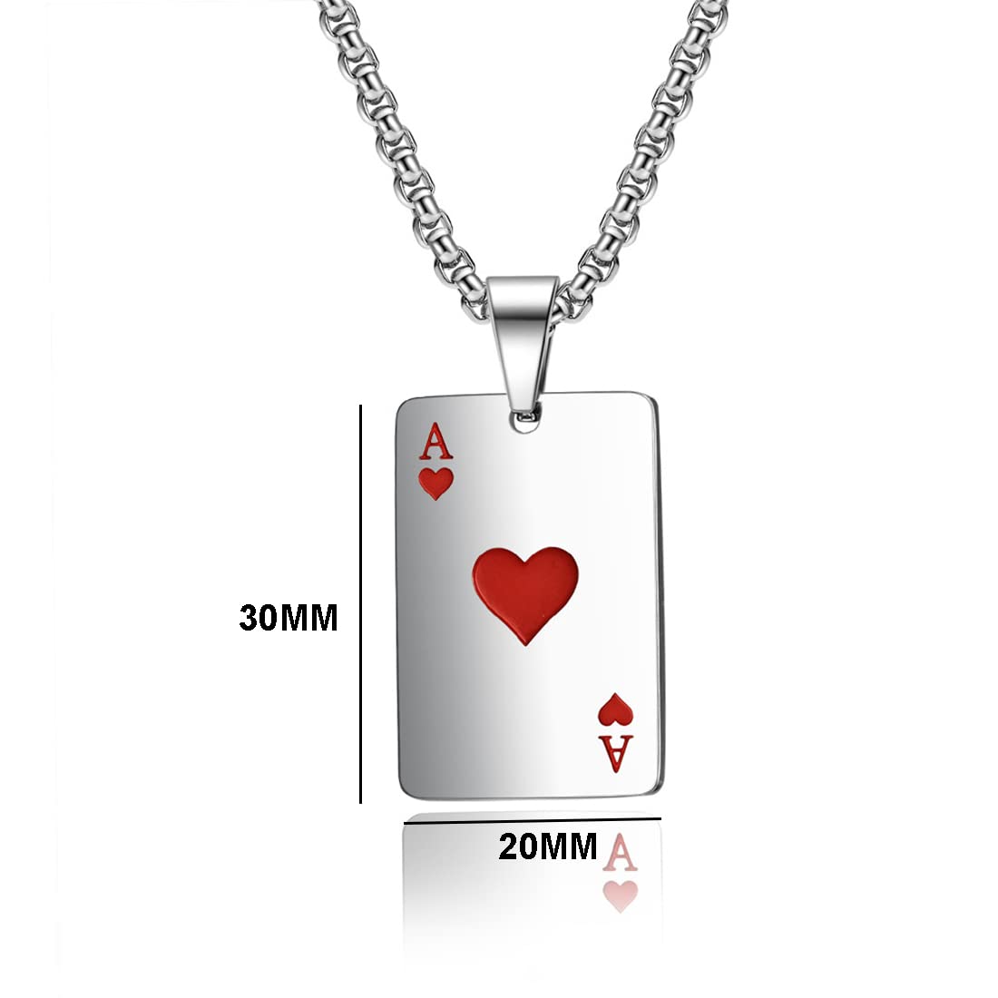 tomedeks-collier-acier-inoxydable-homme-as-de-c-ur-argent image 2